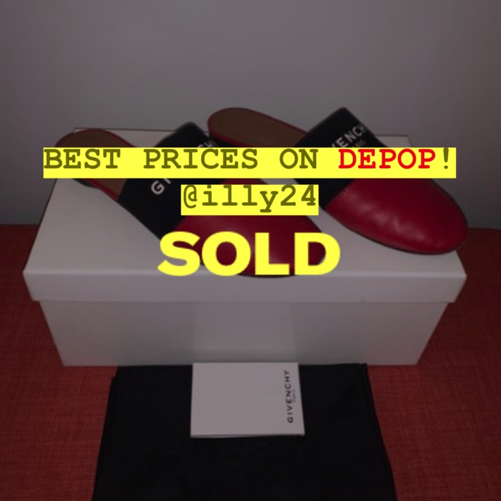 Givenchy Bedford Flat Mule in Cherry Red